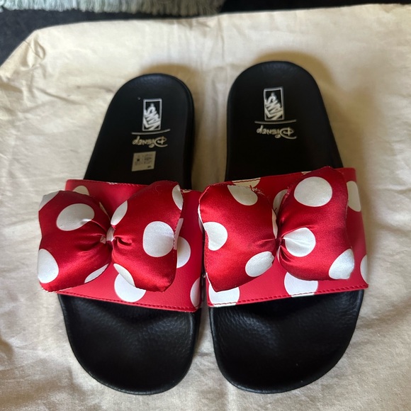 Disney Vans Red and White Polka Dot Sandals - Picture 2 of 5